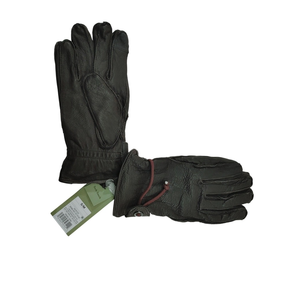 Goodfellow‎ & Co Mens Brown Leather Tech Touch Gloves S/M New With Tags